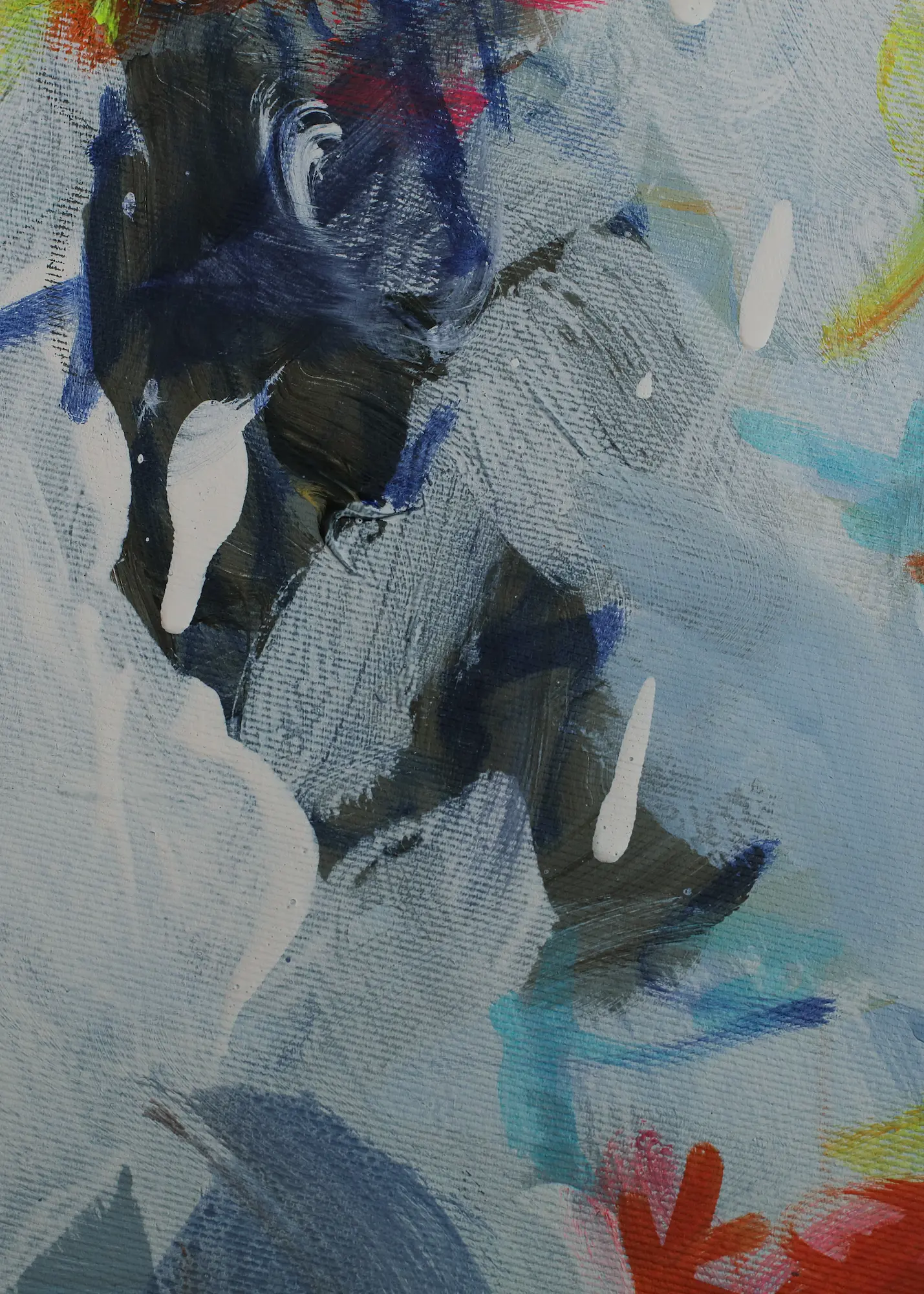 Nahaufnahme XL Gemälde Bild gelb hell blau neon Sonne Sonnen Untergang Meer Strand Nordsee