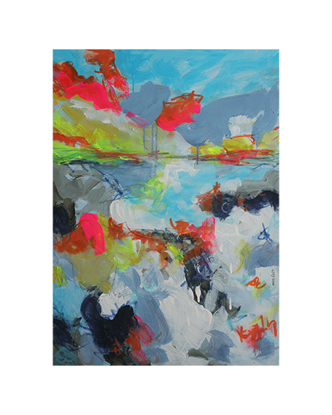 XL Gemaelde Bild gelb hell blau neon Sonne Sonnen Untergang Meer Strand Nordsee