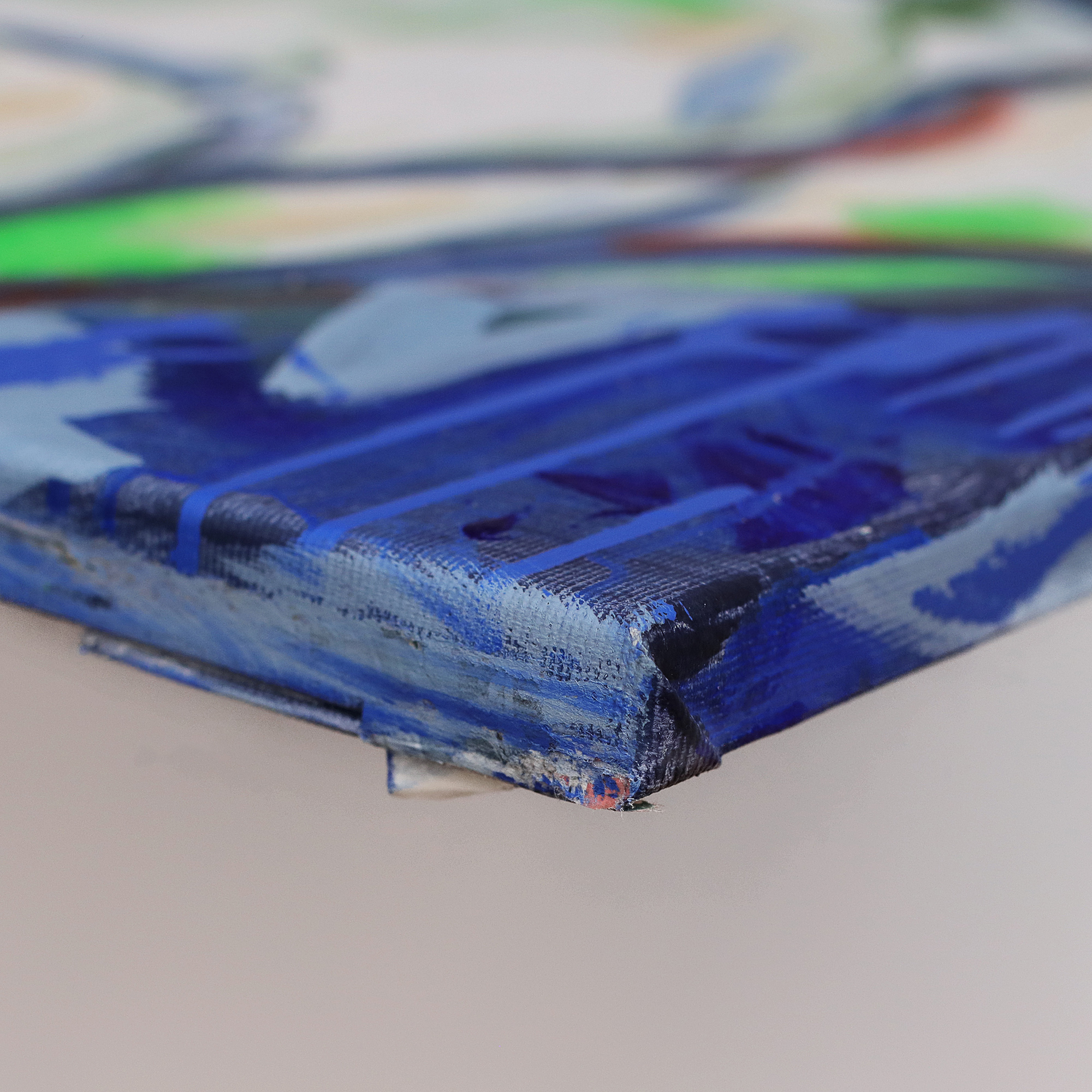 Nahaufnahme XXL XL Gemälde Bild weiss blau Blume Bluete Garten Mohn Rose Pfingst abstrakt