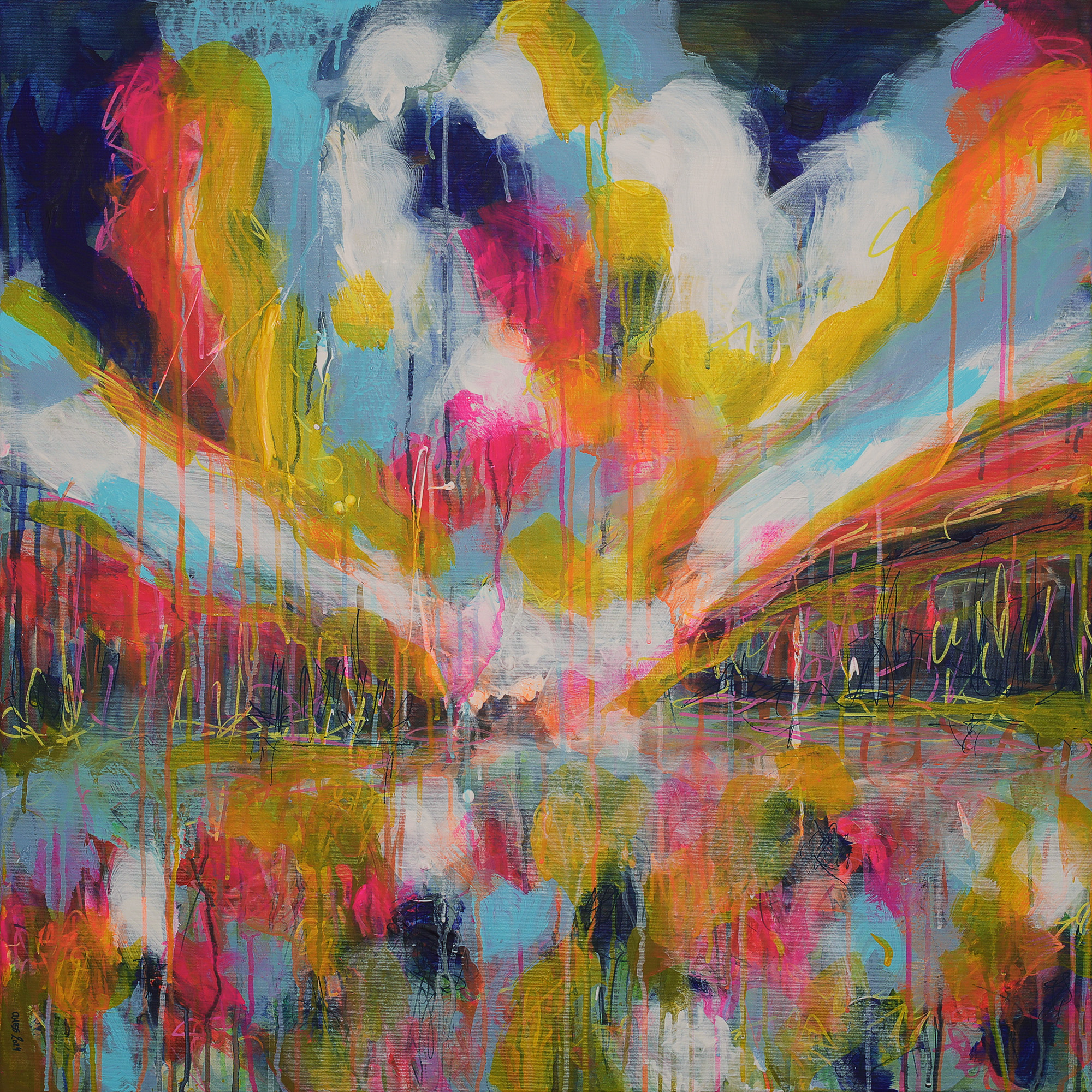 Verlaufendes Urlaubsparadies - 90 x 90 cm - 70 Euro