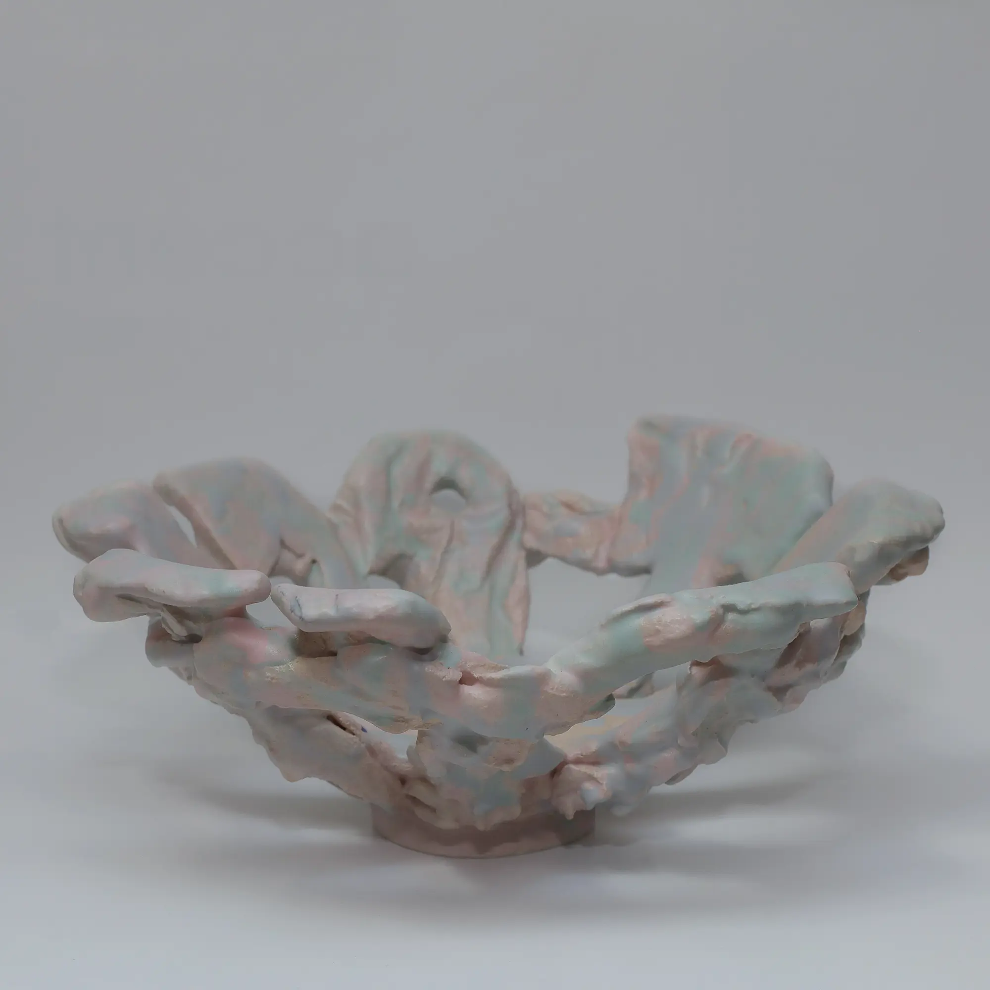 Keramik Deko Obst Schale bunt grau blau rosé pastell Oster Ostern Frühling abstrakt