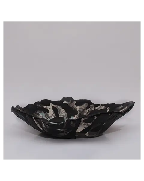 handfertigte Künstler Obst Deko Schale schwarzer Ton Keramik Steingut aness