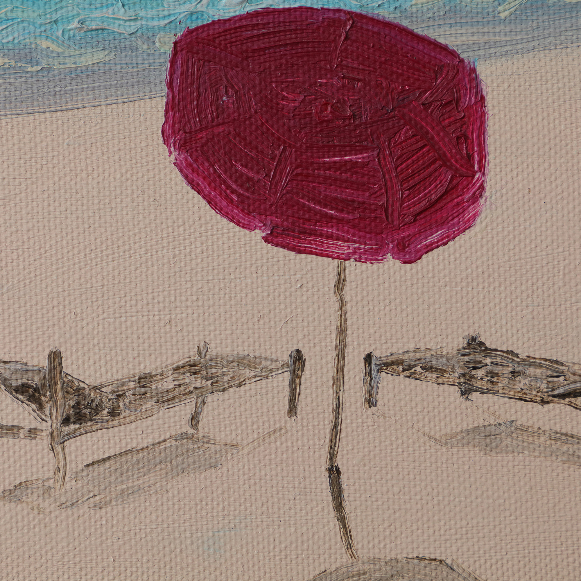 Nahaufnahme Gemaelde schmal Landschaft Strand Meer Urlaub Malediven Sonne Art tuerkis beige