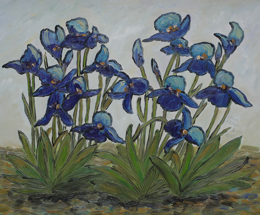 Blaue Lilien - 50 x 60 cm - 30 Euro