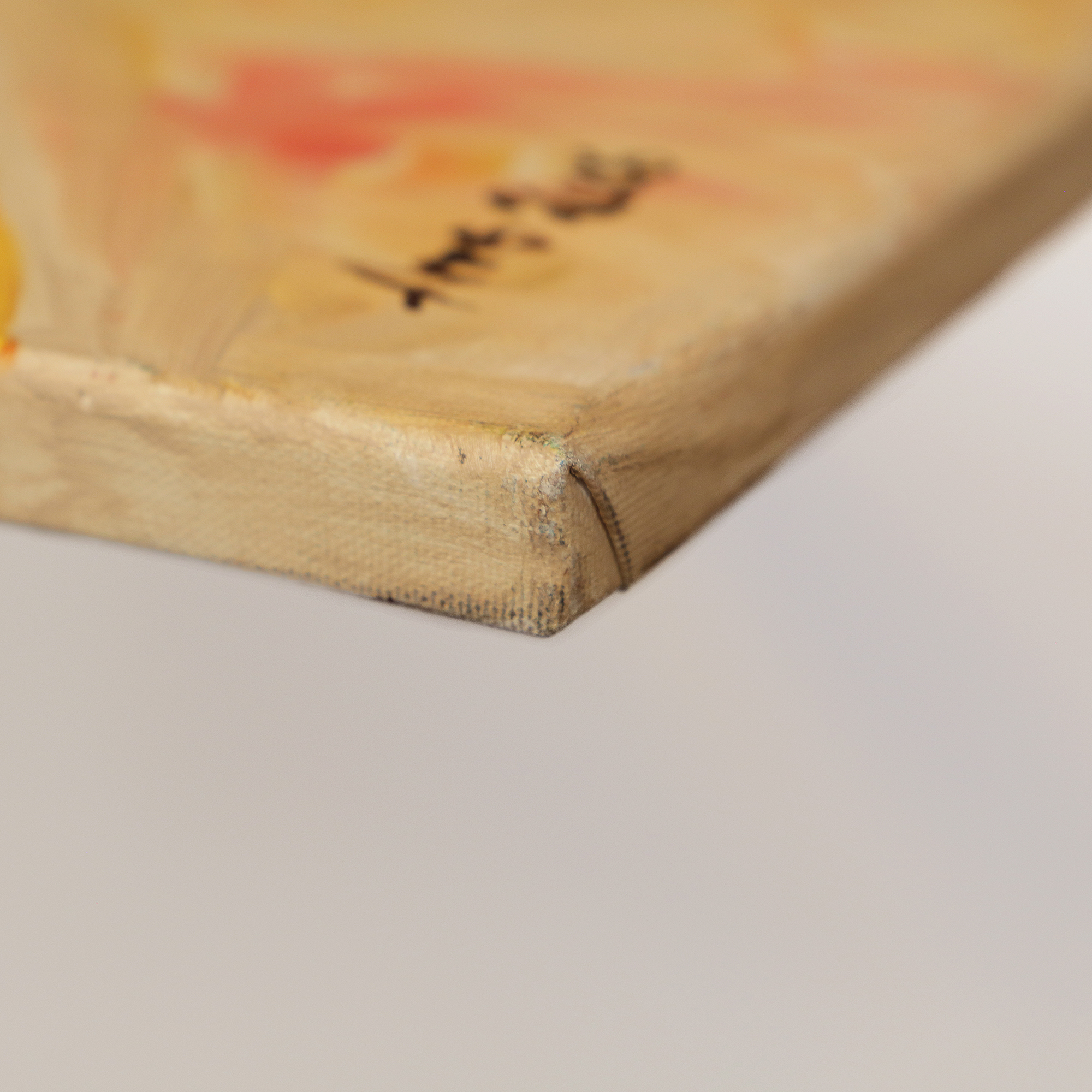 Nahaufnahme XL Gemälde Kueche Esszimmer Diele gelb rot orange Chilli Paprika Gewuerze