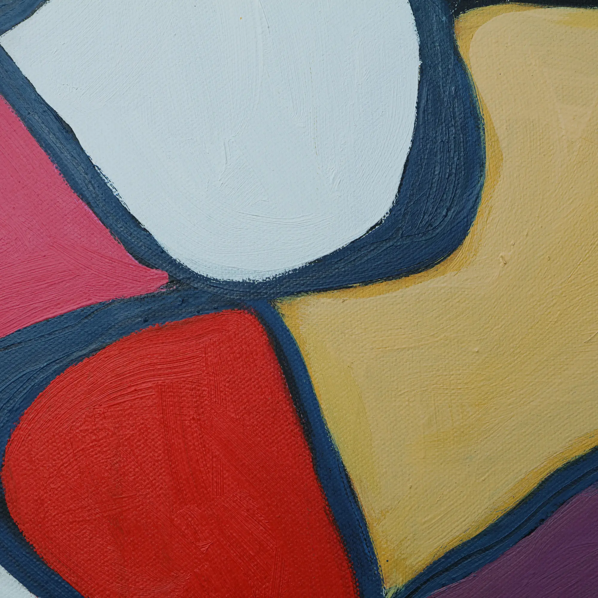 Nahaufnahme Gemälde weiss schwarz ocker rot lila violett Schmetterling Schmetterlinge