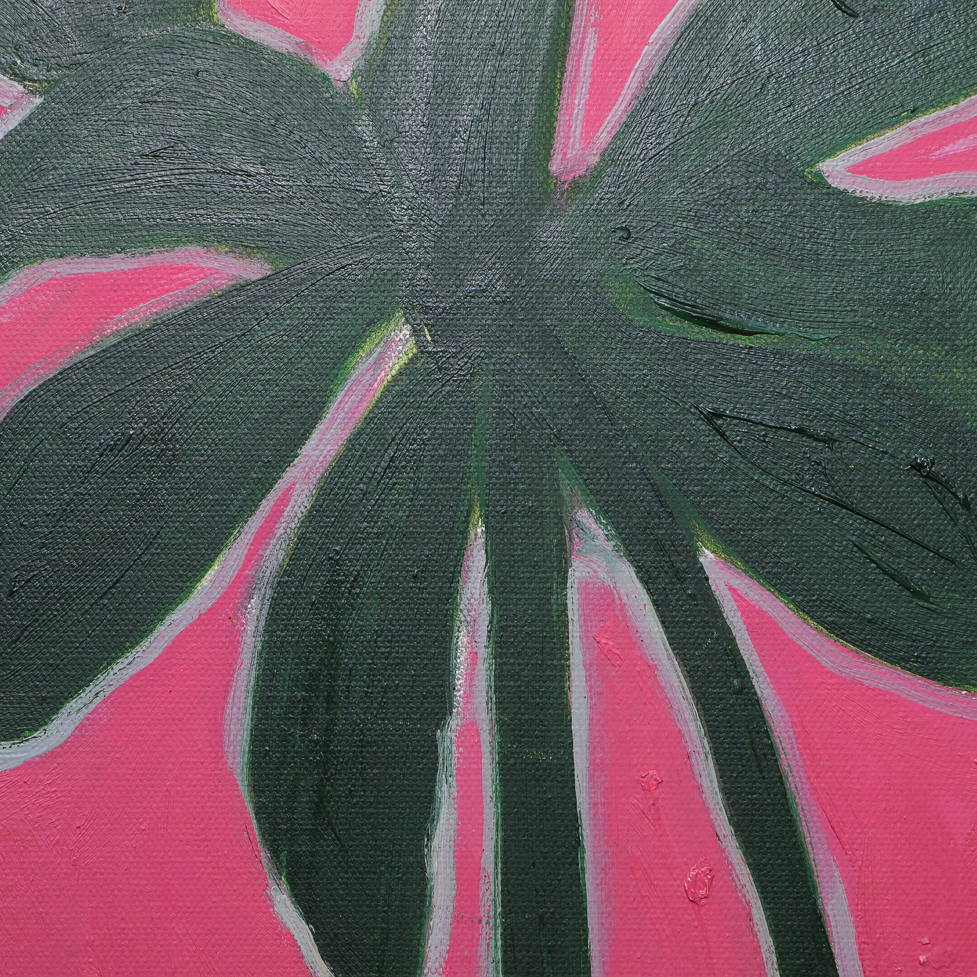 Nahaufnahme Gemälde Palmen pink Palme rosa Baum Urlaub ocker gruen Wueste Sahara