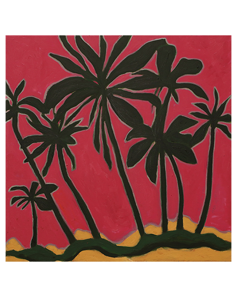 Gemaelde Palmen pink Palme rosa Baum Urlaub ocker gruen Wueste Sahara