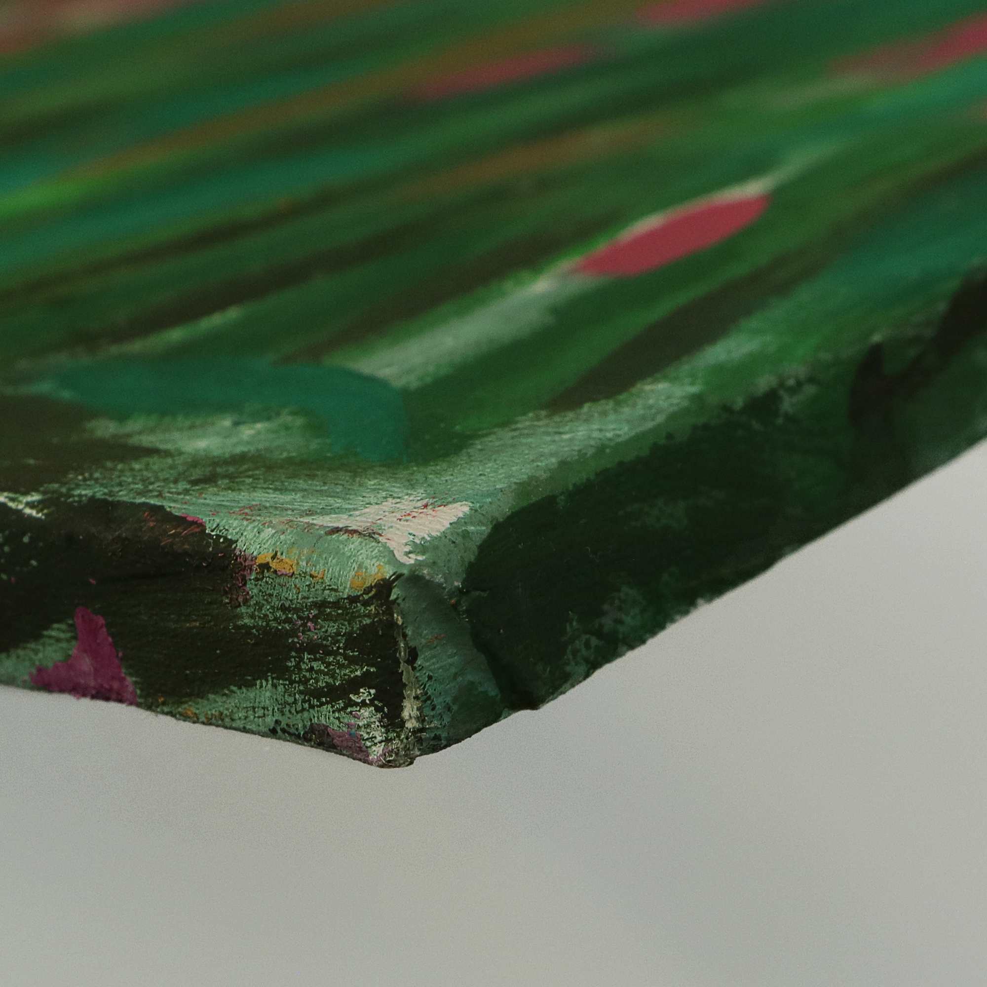 Nahaufnahme XXL XL Oel Gemälde groß Loft orange pink Blumen Wiese Tulpen Mohn Kunst Unikat