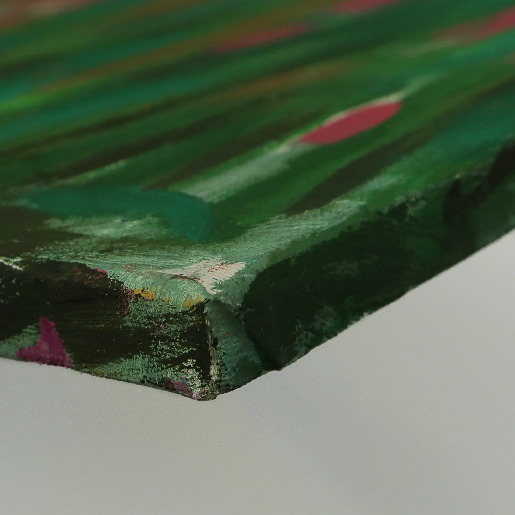 Nahaufnahme XXL XL Oel Gemälde groß Loft orange pink Blumen Wiese Tulpen Mohn Kunst Unikat