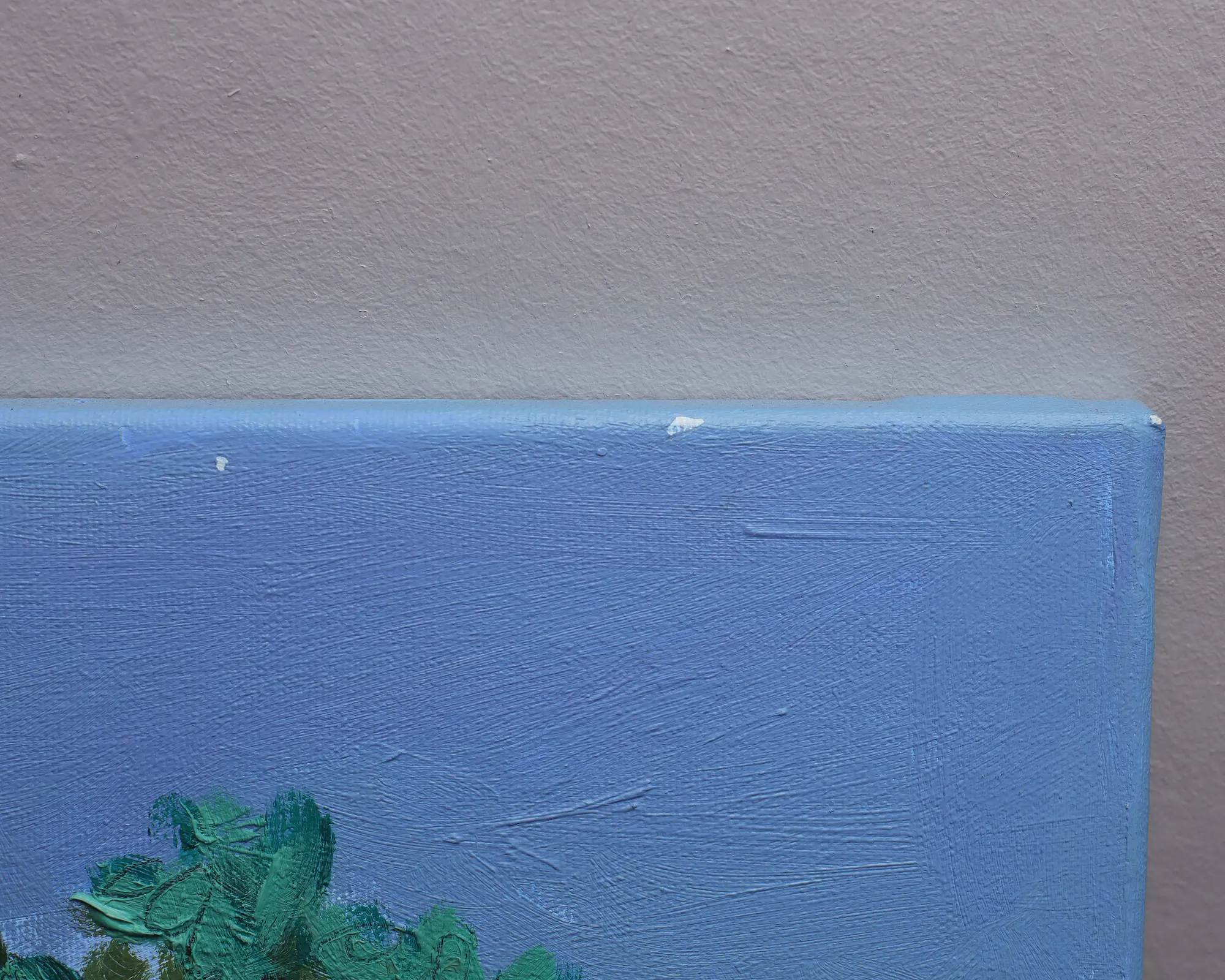 Nahaufnahme Gemälde Landschaft Provence Portugal Sardinien Kork Eichen Baum gelb hell blau