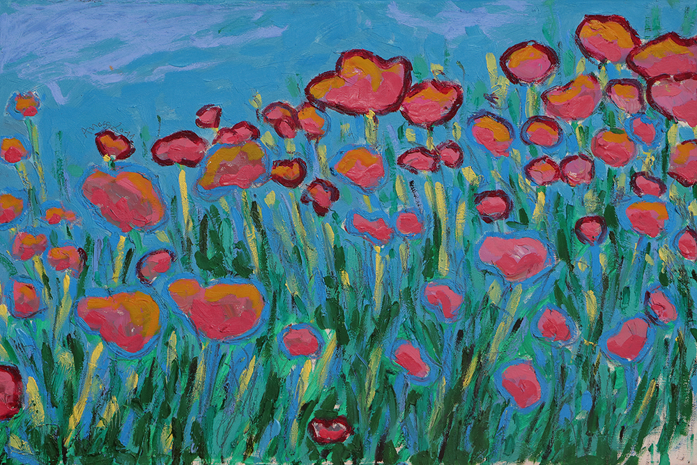 Blumenwiese, pastell - 40 x 60 cm - 25 Euro