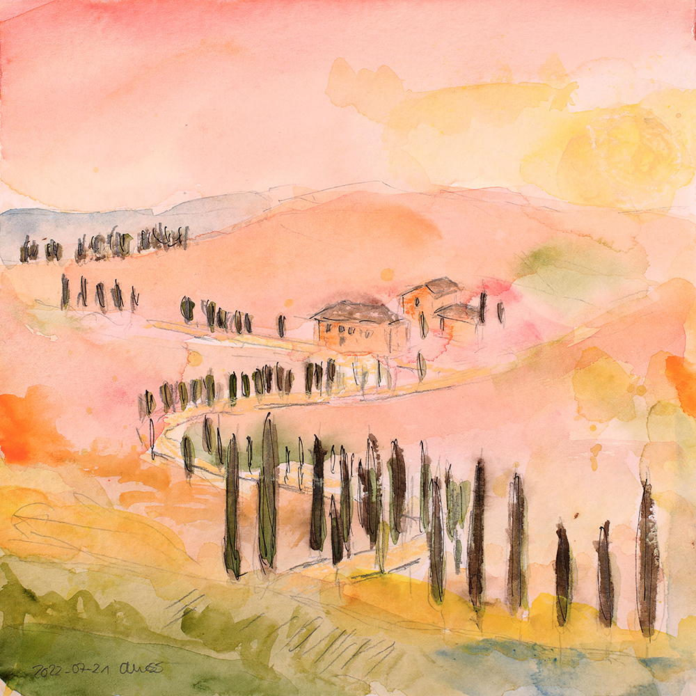 Tuscany landscape - 25 x 25 cm - 10 Euro