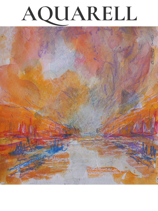 kleines echtes zeitgenössisches Aquarell Gemälde Unikat direkt vom Künstler